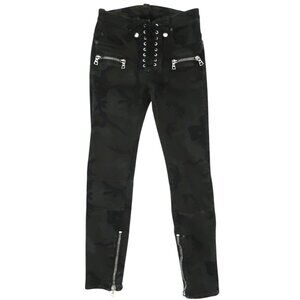 UNRAVEL BEN TAVERNITI Camo print lace up jeans sz 26
